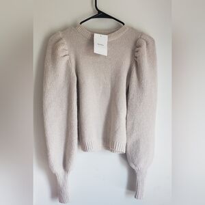 Bershka Cream Crew Neck Sweater Cozy Knit